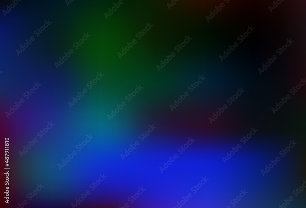 Dark Multicolor, Rainbow vector blur pattern.