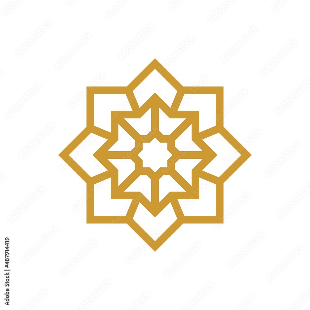 Islamic Ornament - Vector Flat Design Illustration : Suitable for Islamic Theme and Other Graphic Related Assets.