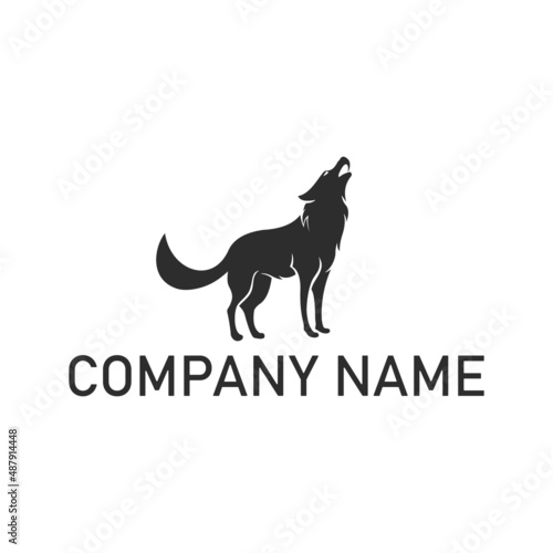 Walking Wolf Fox Dog Coyote Jackal Rustic Vintage Silhouette Hipster Logo Design