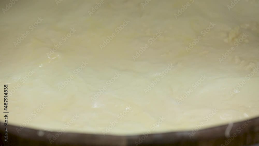 Handmade process production mozzarella cheese making manually cheese