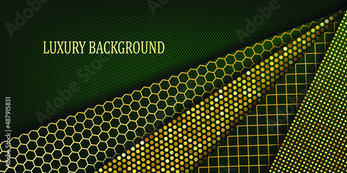 Green and gold luxury background. Vector illustration.