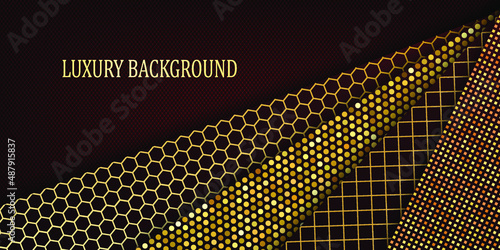 Red and gold luxury background. Vector illustration.
