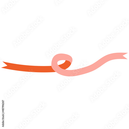 Flutter ribbon vector illustration in flat color design