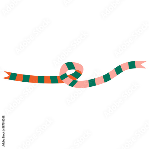 Flutter ribbon vector illustration in flat color design