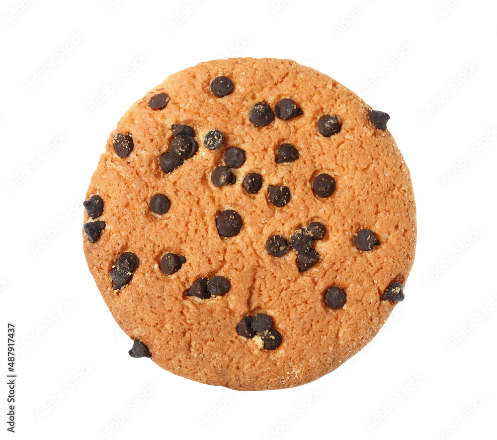 Delicious chocolate chip cookie isolated on white Delicious chocolate chip cookie isolated on white