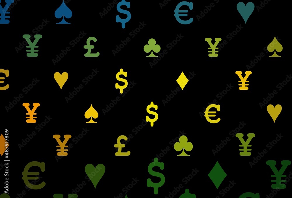 Dark purple vector pattern with symbol of cards. Dark purple vector pattern with symbol of cards.