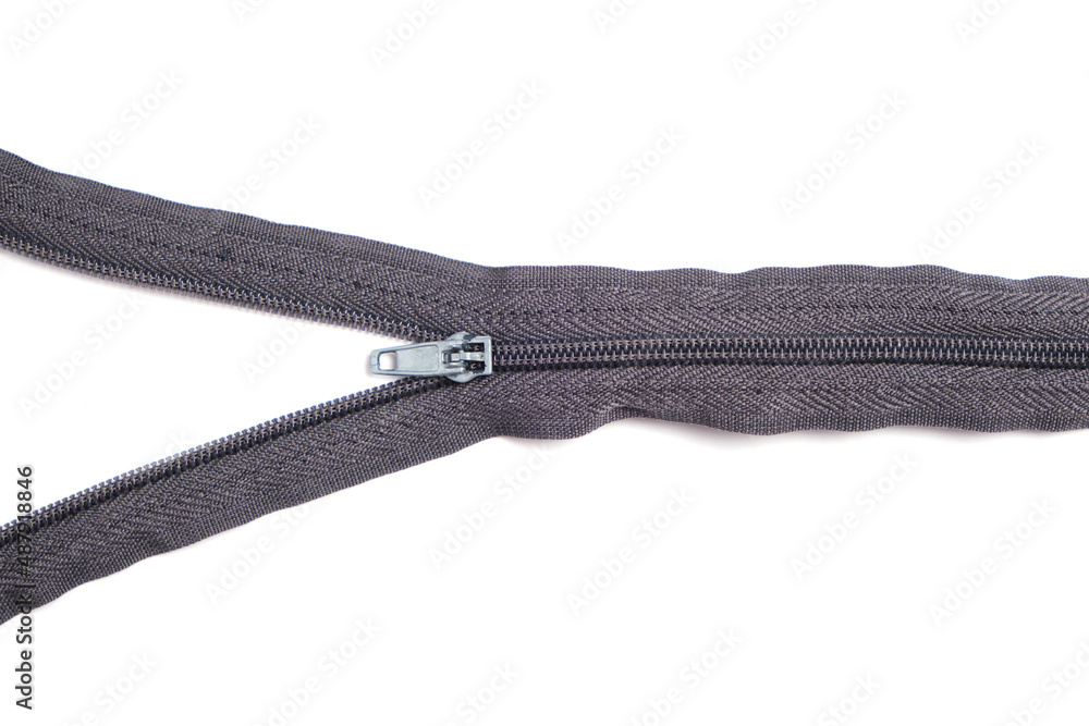 Zipper closure on a white background isolate.