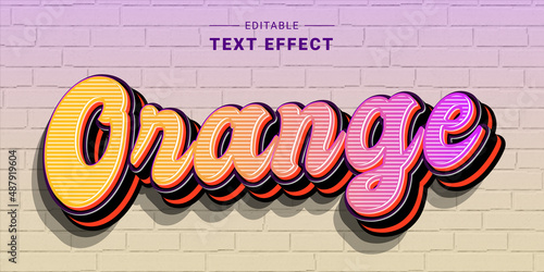 Editable text style effect - Graffiti text style theme.	