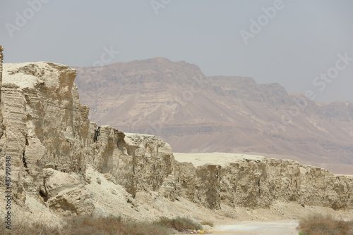 Rocky hills of the Negev Desert in Israel. Breathtaking landscape and nature of the Middle East at sunset. High quality photo photo