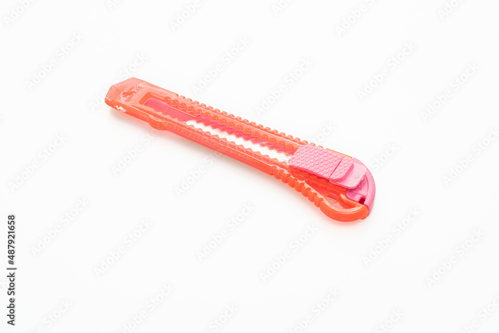 Pink Cutter Knife on white background Pink Cutter Knife on white background