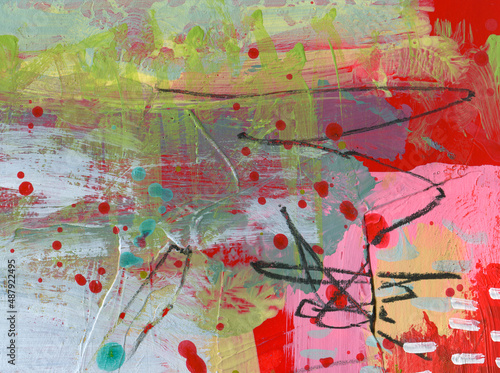 Canvas Print Detail of modern abstract mixed media art