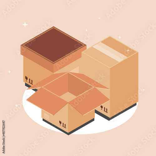 cardboard boxes, packaging