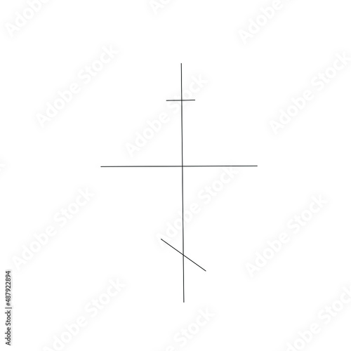 Cross line drawing vector illustration