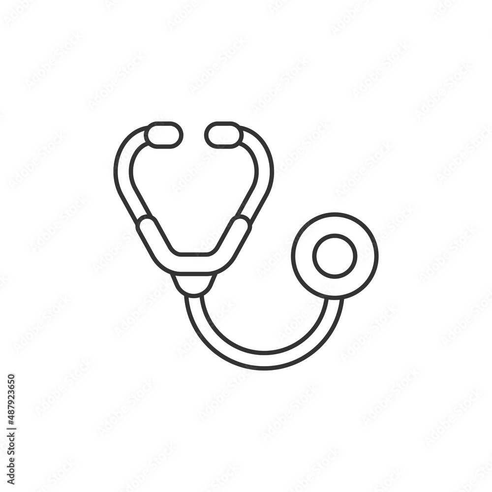 Stethoscope icon in flat style. Heart diagnostic vector illustration on isolated background. Medicine sign business concept. Stethoscope icon in flat style. Heart diagnostic vector illustration on isolated background. Medicine sign business concept.