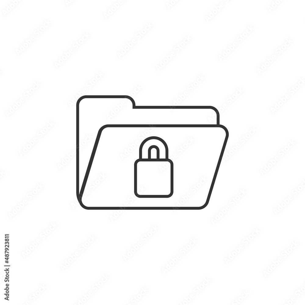 Files folder permission icon in flat style. Document access vector illustration on isolated background. Secret archive sign business concept. Files folder permission icon in flat style. Document access vector illustration on isolated background. Secret archive sign business concept.