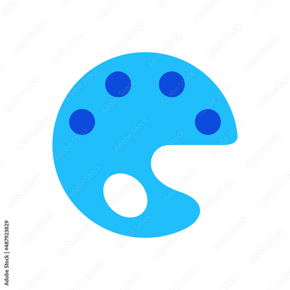 Art paint icon vector graphic illustration in blue Art paint icon vector graphic illustration in blue