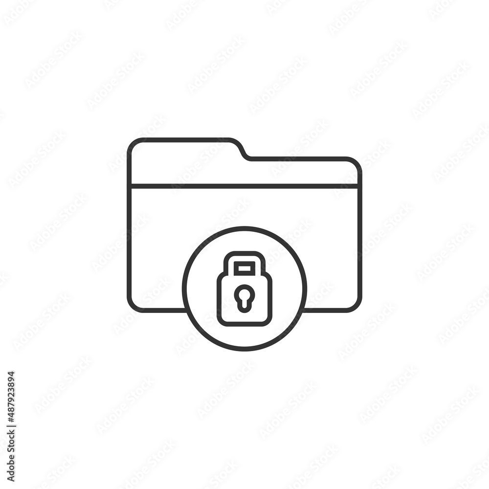 Files folder permission icon in flat style. Document access vector illustration on isolated background. Secret archive sign business concept. Files folder permission icon in flat style. Document access vector illustration on isolated background. Secret archive sign business concept.