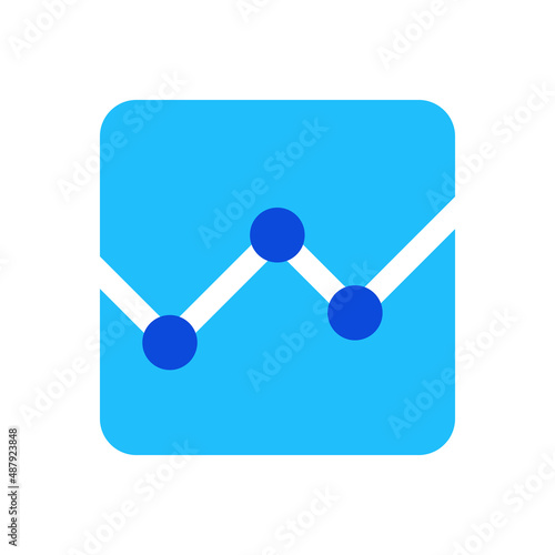 Diagram chart icon vector graphic illustration in blue