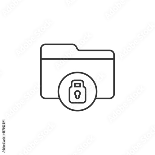 Files folder permission icon in flat style. Document access vector illustration on isolated background. Secret archive sign business concept.