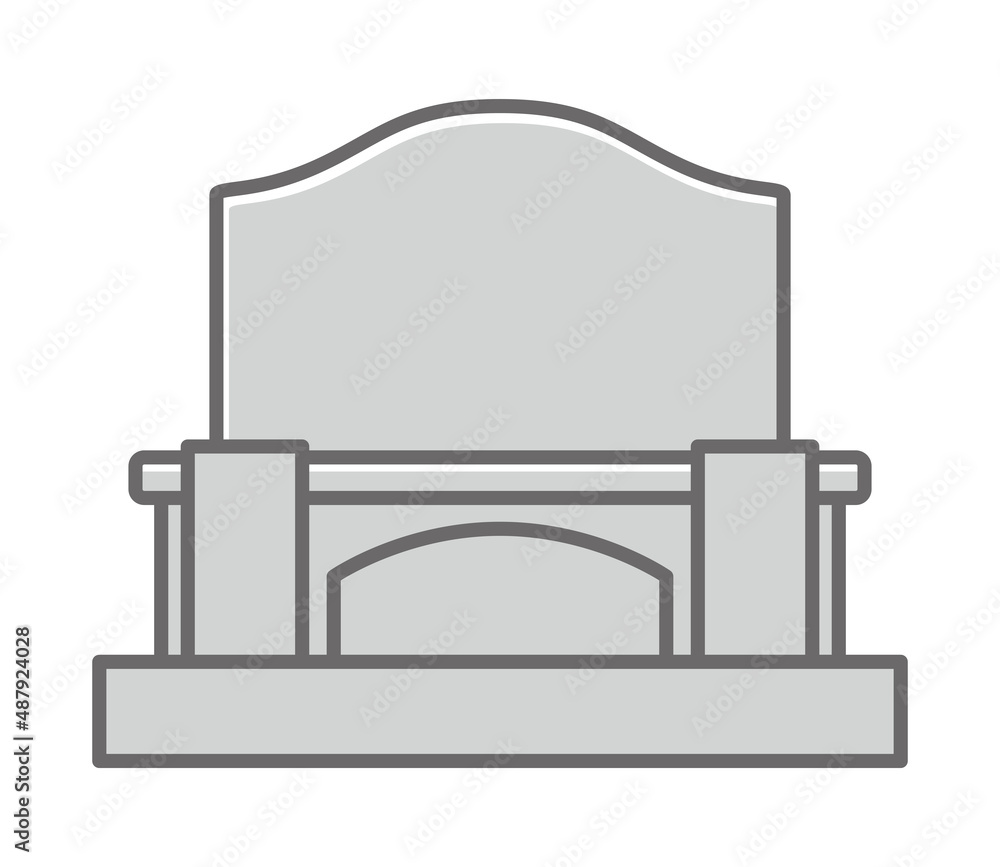 simple illustration of stone grave in Japan simple illustration of stone grave in Japan