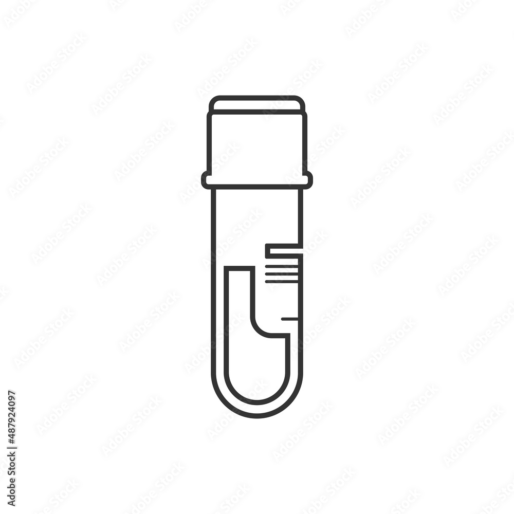 Blood in test tube icon in flat style. Laboratory flask vector illustration on isolated background. Liquid in beaker sign business concept. Blood in test tube icon in flat style. Laboratory flask vector illustration on isolated background. Liquid in beaker sign business concept.
