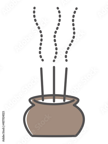 simple illustration of incense stick