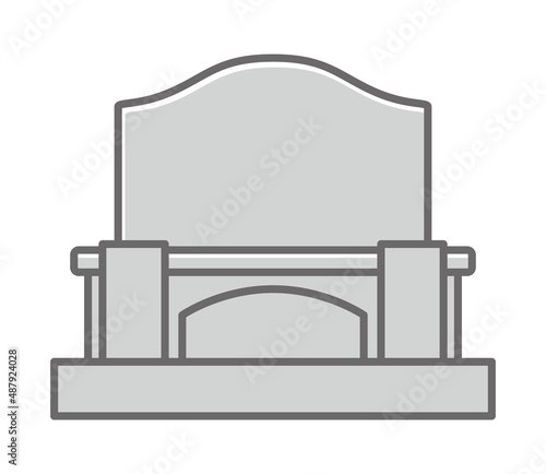 simple illustration of stone grave in Japan