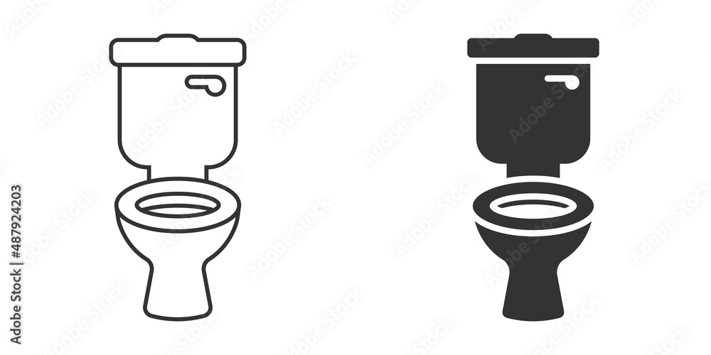 Toilet bowl icon in flat style. Hygiene vector illustration on isolated background. WC restroom sign business concept. Toilet bowl icon in flat style. Hygiene vector illustration on isolated background. WC restroom sign business concept.