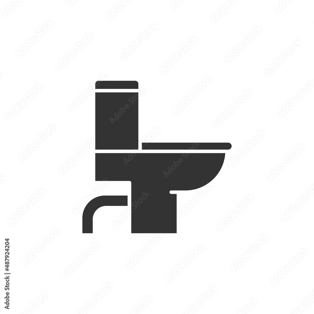 Toilet bowl icon in flat style. Hygiene vector illustration on isolated background. WC restroom sign business concept. Toilet bowl icon in flat style. Hygiene vector illustration on isolated background. WC restroom sign business concept.