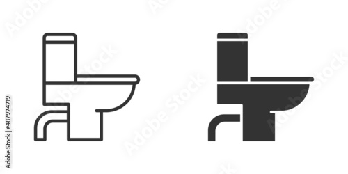 Toilet bowl icon in flat style. Hygiene vector illustration on isolated background. WC restroom sign business concept.