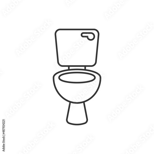 Toilet bowl icon in flat style. Hygiene vector illustration on isolated background. WC restroom sign business concept.