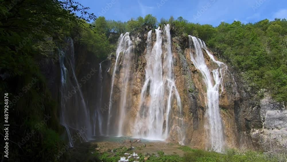 Spectacular waterfalls at Plitvice national park, Croatia on awindy day Spectacular waterfalls at Plitvice national park, Croatia on awindy day