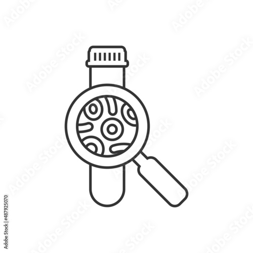 Blood test tube icon in flat style. Hematology vector illustration on isolated background. Laboratory flask sign business concept.