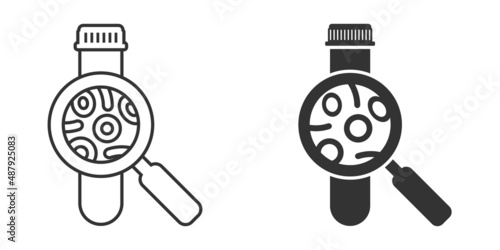 Blood test tube icon in flat style. Hematology vector illustration on isolated background. Laboratory flask sign business concept.