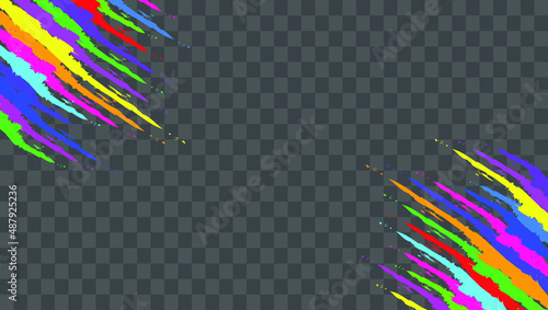 Stripes of paint. Vector streaks of paint on a transparent background.