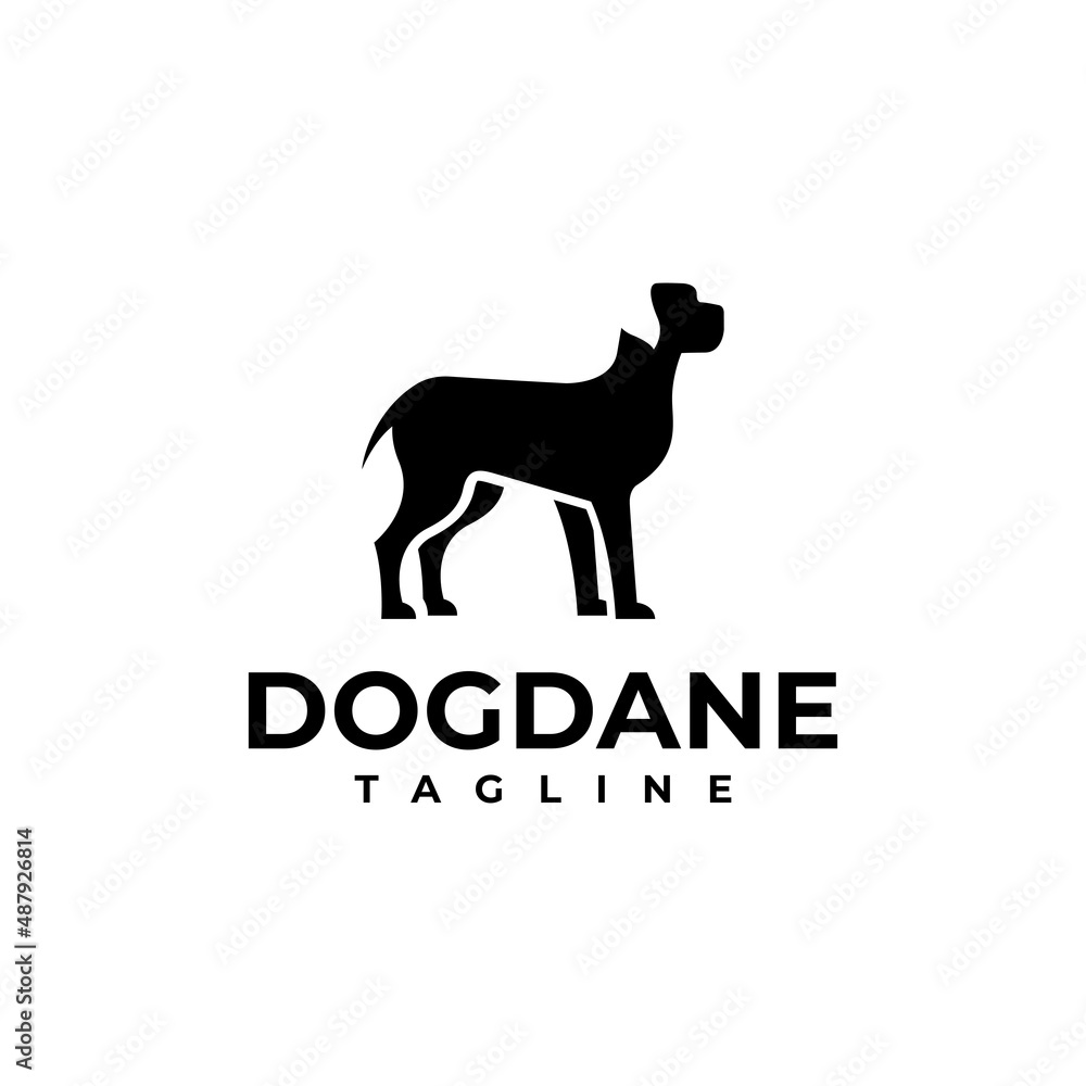 illustration vector graphic template of dog dane silhouette logo