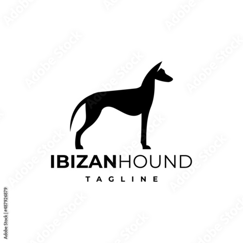 illustration vector graphic template of dog silhouette logo