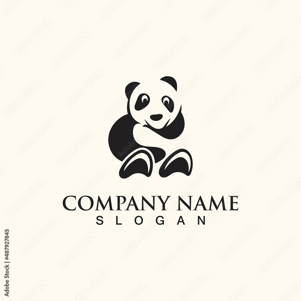Panda cute bear logo animal mammals modern is funny vector icon Panda cute bear logo animal mammals modern is funny vector icon