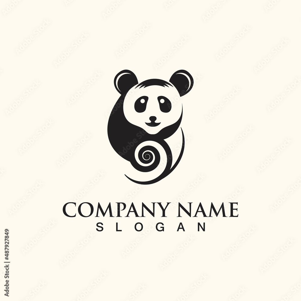 Panda cute bear logo animal mammals modern is funny vector icon Panda cute bear logo animal mammals modern is funny vector icon