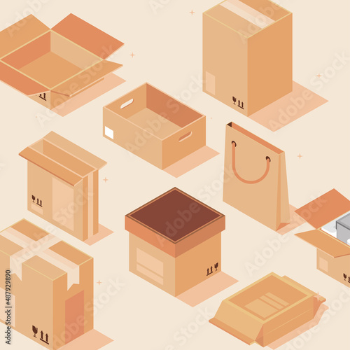 isometric carton packaging boxes