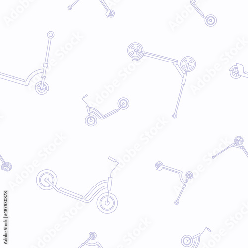 Wrapping paper - Seamless pattern of scooter symbols for vector graphic design