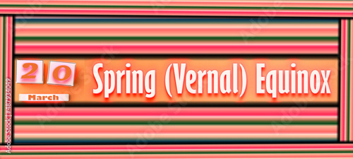 20 March, Spring (Vernal) Equinox, Text Effect on Background