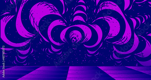 background psychedelic pink-violet drawing