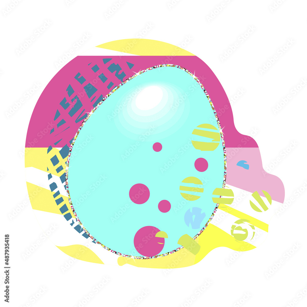 Sticker, egg print. Easter eggs. Festive illustration. Happy Easter. The church tradition is. Family holiday Easter. Sticker, egg print. Easter eggs. Festive illustration. Happy Easter. The church tradition is. Family holiday Easter.