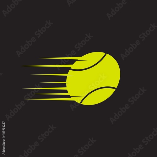tennis ball icon design, fast tennis ball logo icon on isolated background
