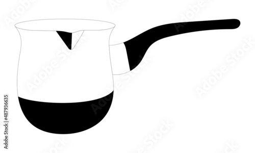 Cezve turkish pot. Kitchen utensil for brewing coffee.