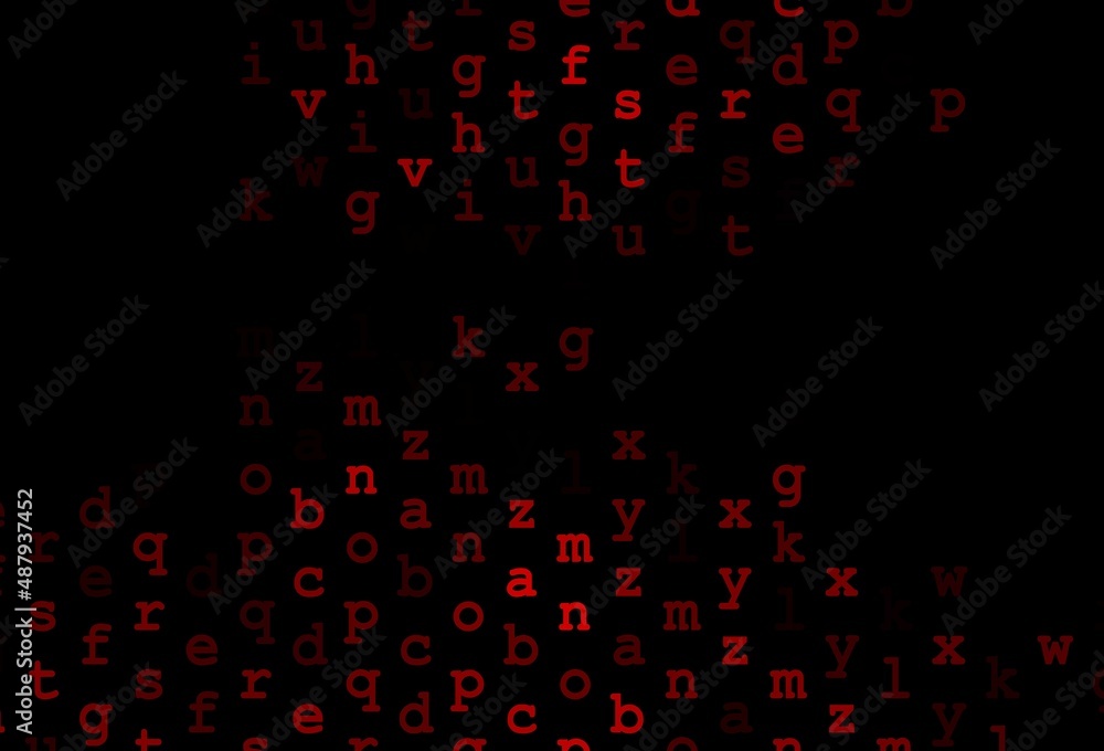 Dark red vector template with isolated letters. Dark red vector template with isolated letters.