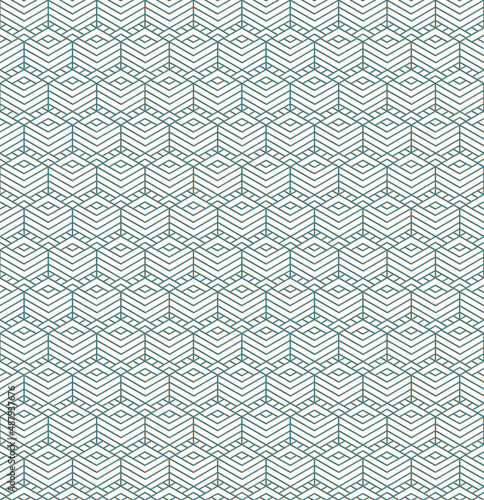 Seamless hexagon geometric pattern embroidery design