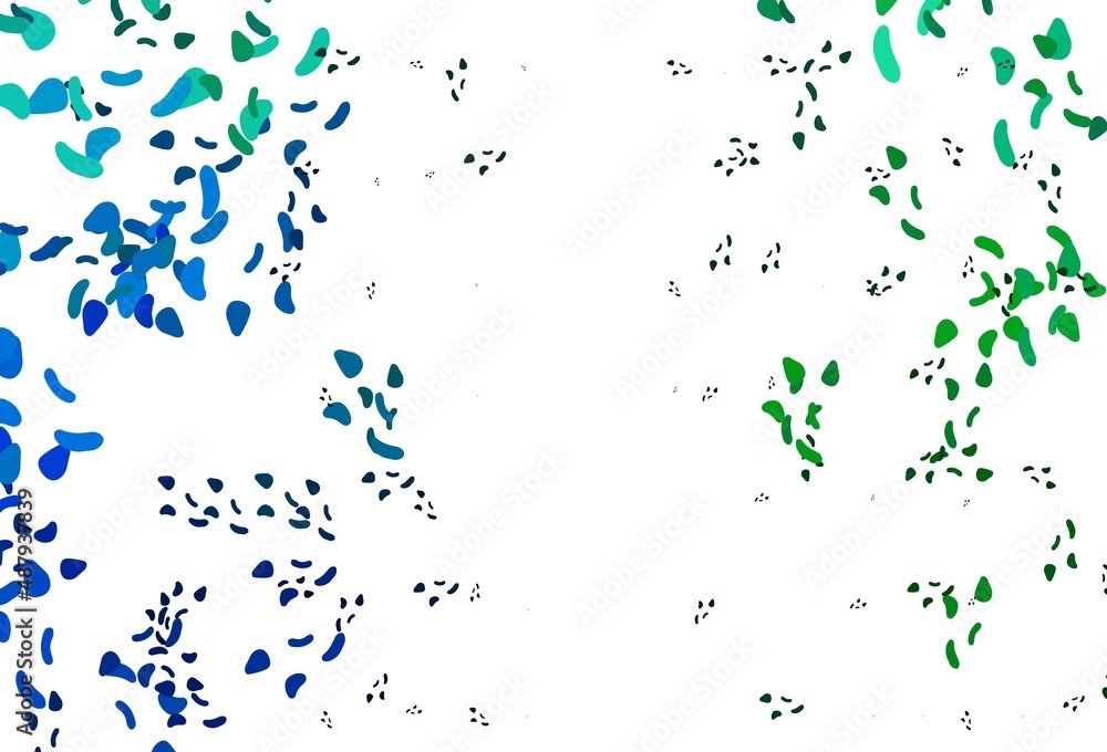 Light Blue, Green vector template with memphis shapes. Light Blue, Green vector template with memphis shapes.