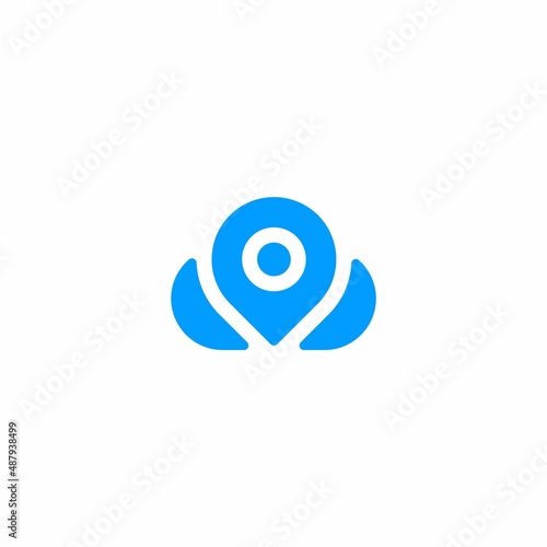 Pin Cloud Logo Design, Geotag Logo